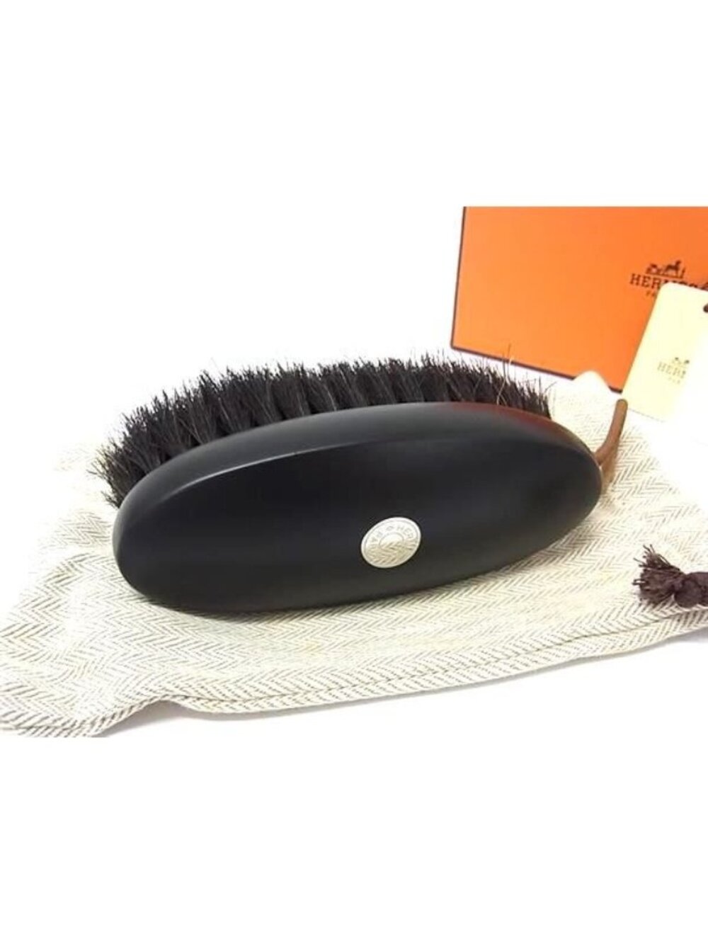 Hermes Sellier Shoes Brush Shoe Care Black